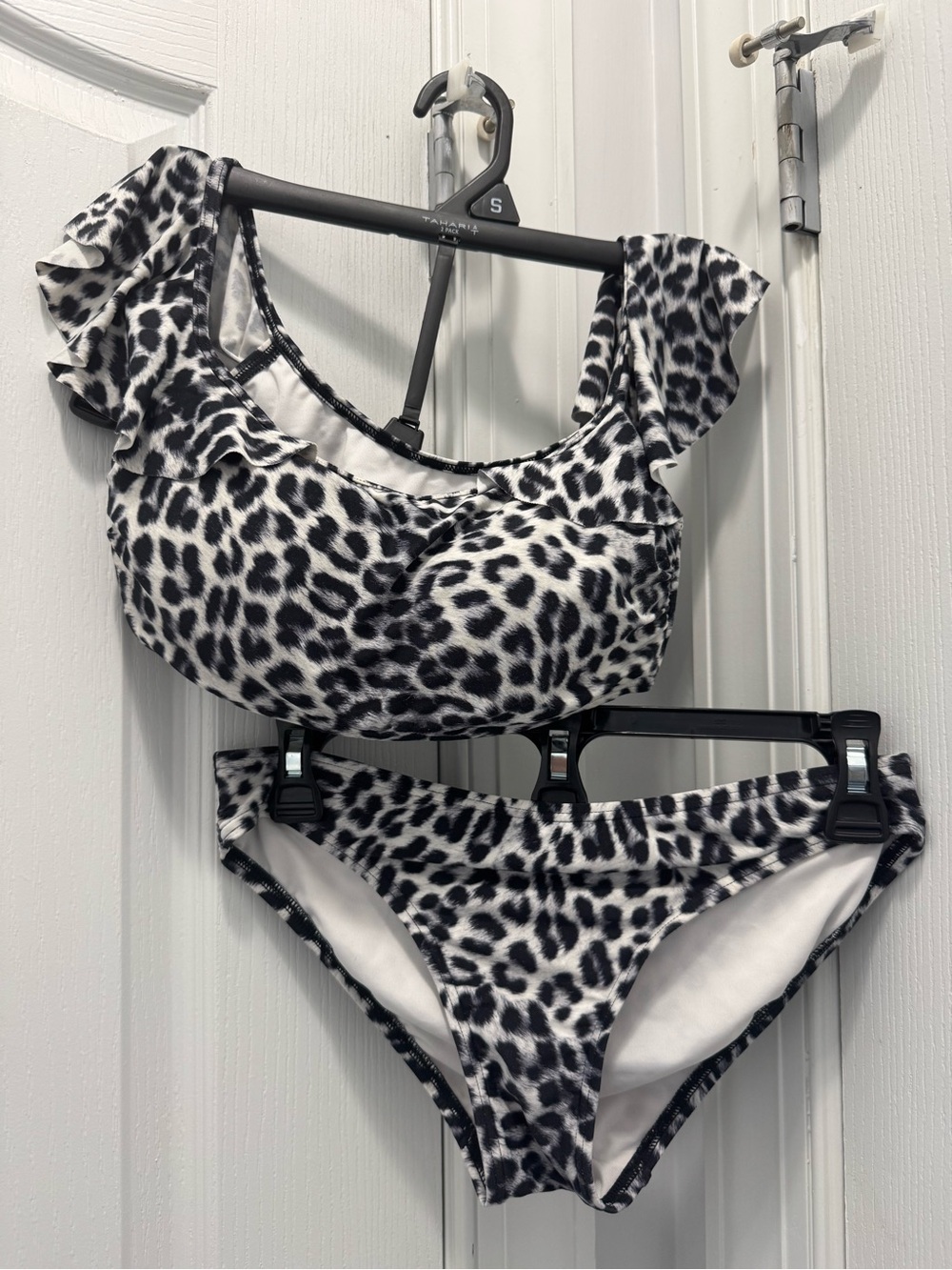 Vince Camuto Swim - Black and White snow leopard bikini